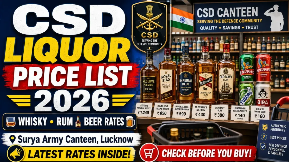 CSD Liquor Price List 2026: Whisky, Rum, Beer Rates