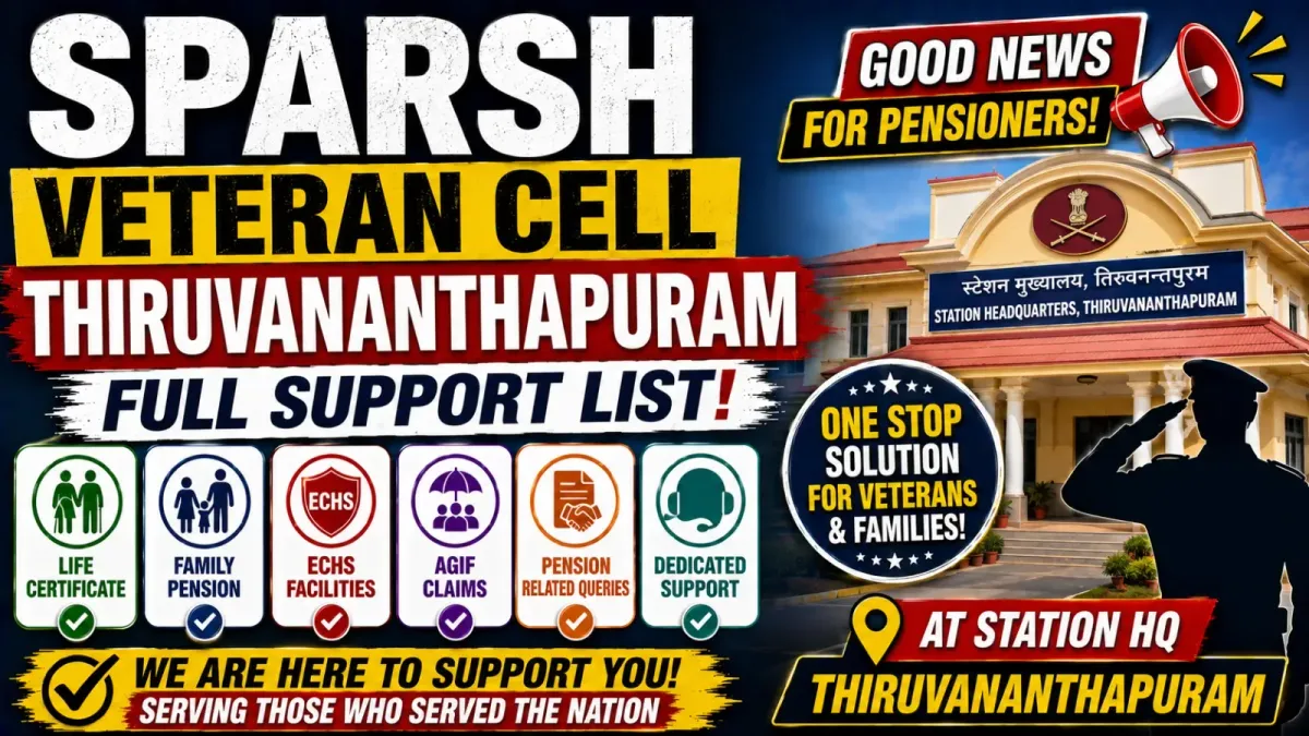 SPARSH Veteran Cell Thiruvananthapuram: Full Support List