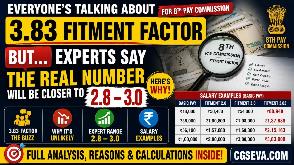 8th Pay Commission Fitment Factor: Real Number May Be 2.8-3.0, Not 3.83