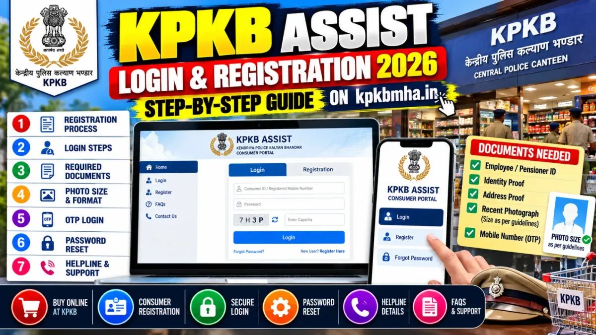 KPKB Assist login and registration on kpkbmha.in, step by step